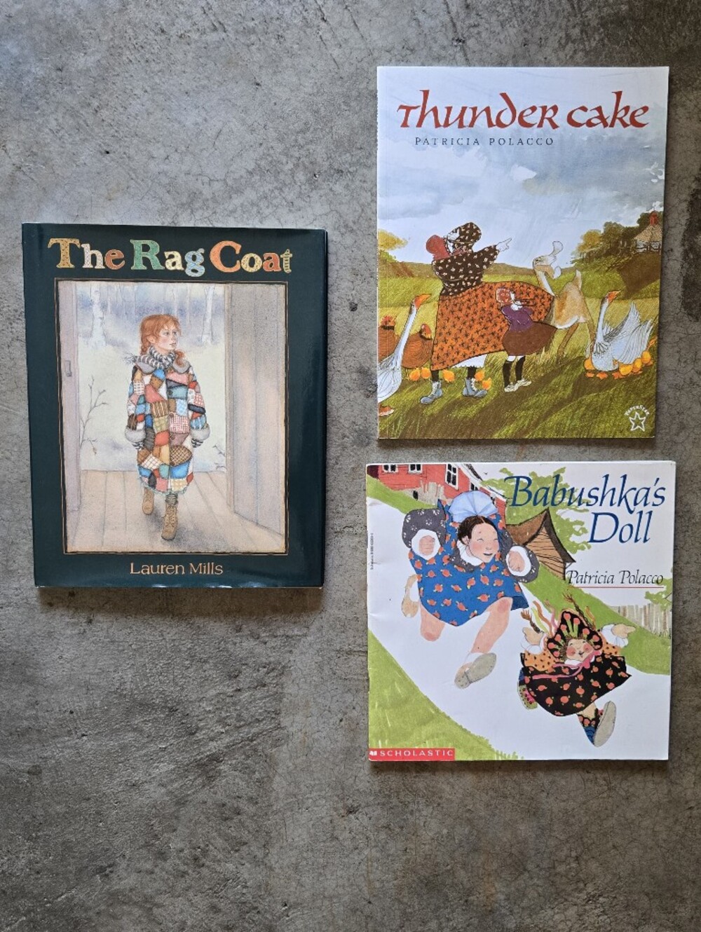 🎈sale Book Lot Of 3 The Rag Coat + Two Patricia Polacco Children's Picture Book